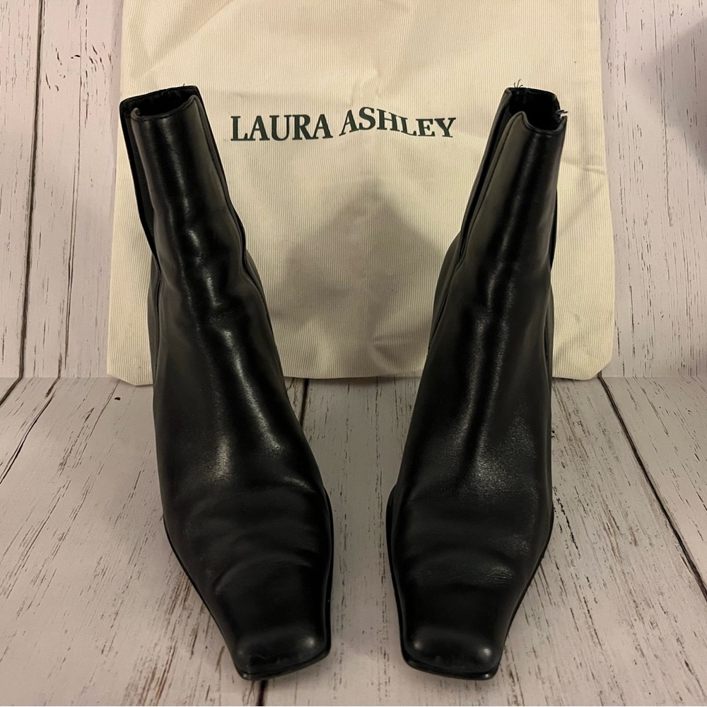 EUC Laura Ashley Sicily black heeled boots - women’s size 8.5